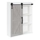 preview thumbnail 52 of 57, Kate and Laurel Cates Decorative Wood Cabinet with Sliding Barn Door - 22x28 White/Gray