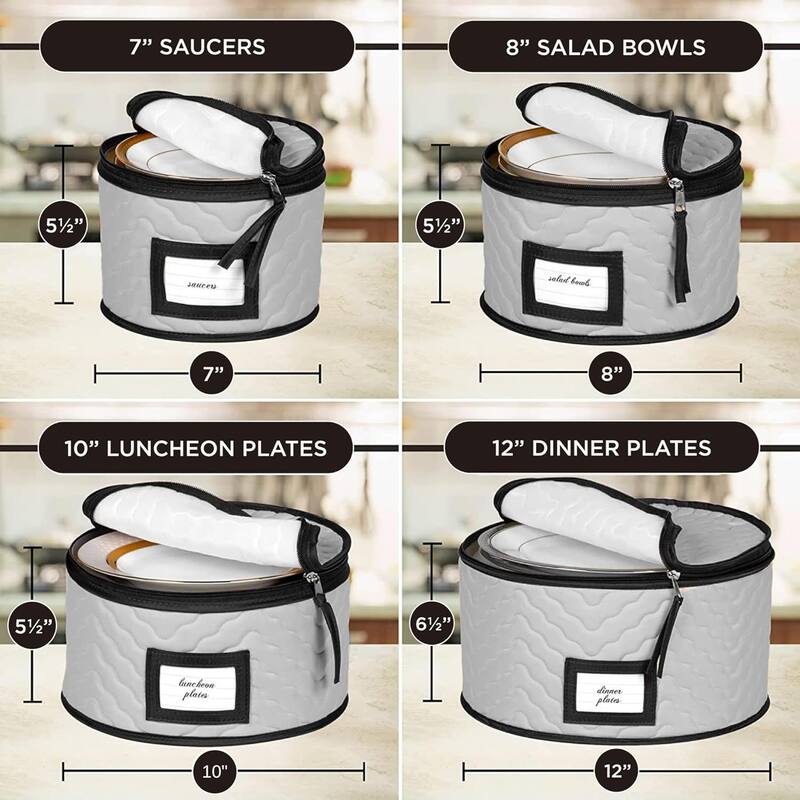 Dinnerware Storage Organizer 5-Piece Set for Fine China, Plates, Saucers, Bowls, Tableware Cups & More.