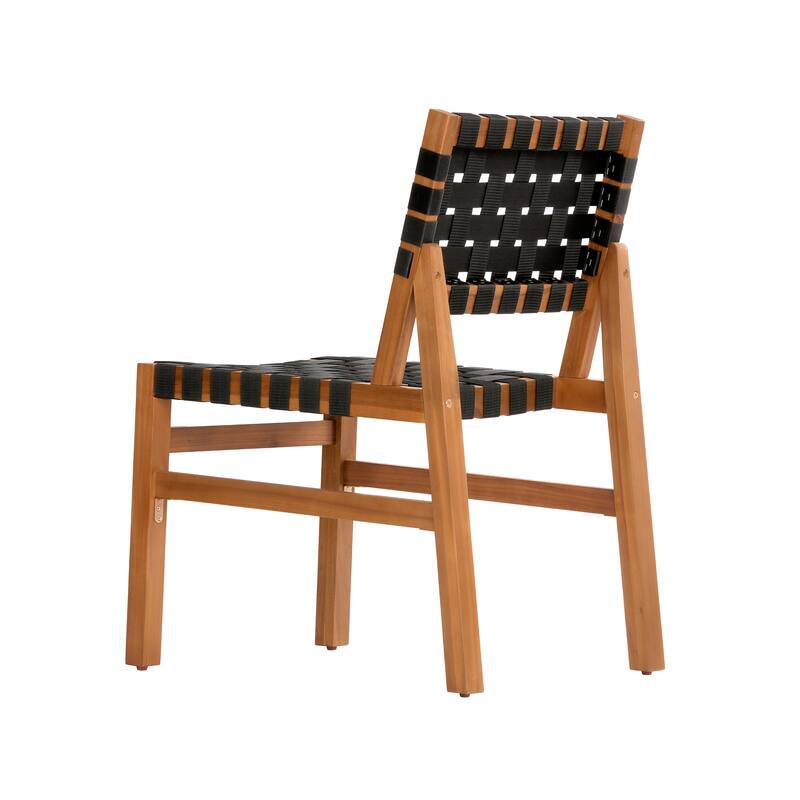 Christopher Knight Home - Orla Outdoor Acacia Wood Dining Set with Woven Rope Side Chairs & Rectangular Slat Table