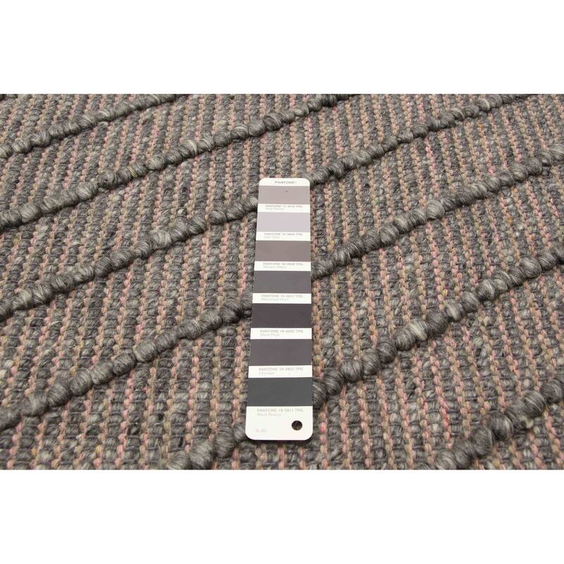 ECARPETGALLERY Braid weave Sienna Grey Wool Rug - 6'1 x 8'5