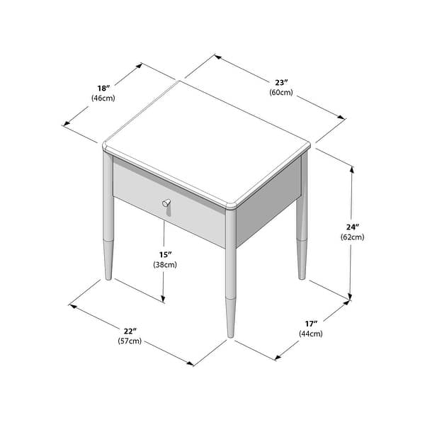 dimension image slide 1 of 3, Max and Lily Harbor 1 Drawer Nightstand