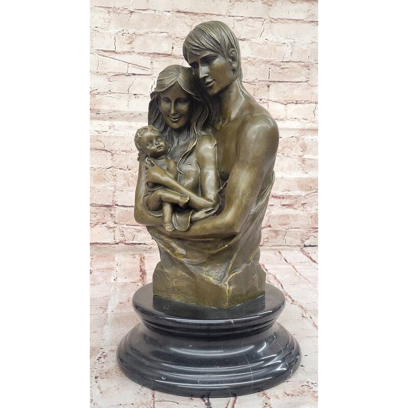 Bronze Family Sculpture – Cherished Moments With Mother, Father, And Child