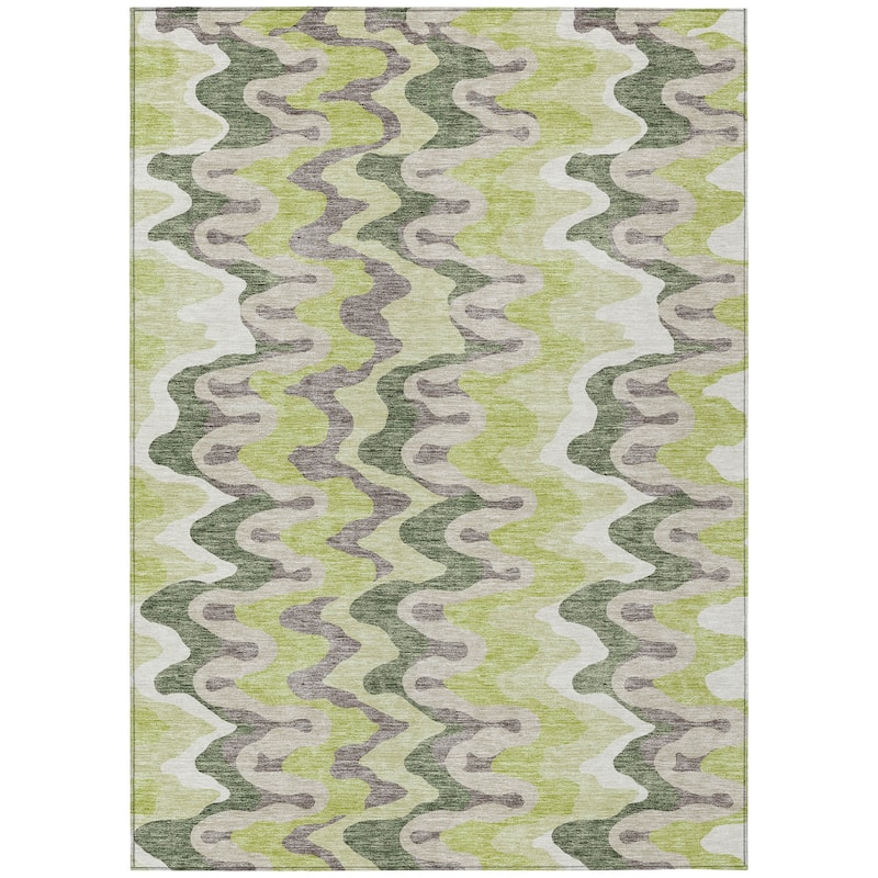 Machine Washable Indoor/ Outdoor Chantille Abstract Ripples Rug