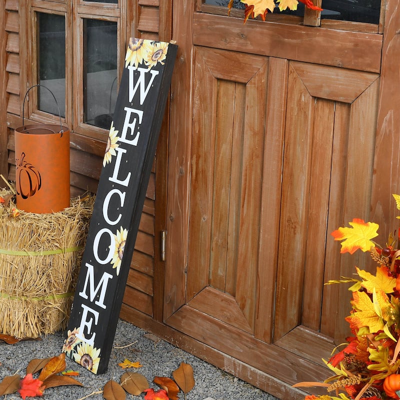 Glitzhome 42"H Fall Lighted Wooden Porch Sign