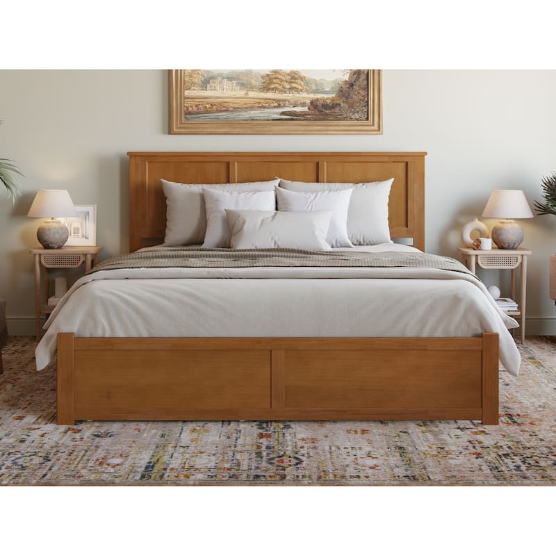 AFI Madison Platform Bed with Footboard & Twin XL Trundle