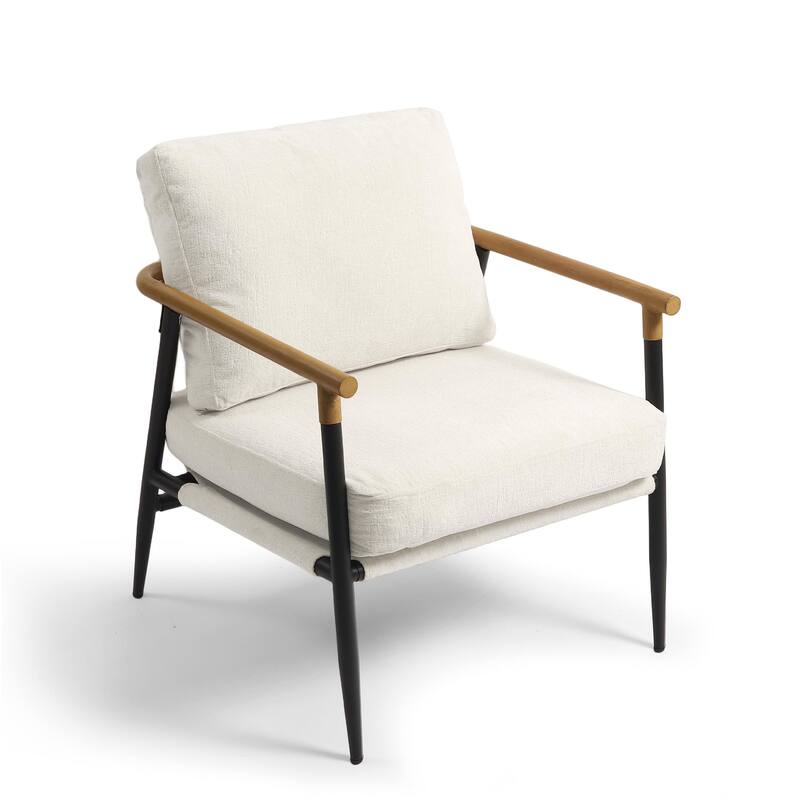 27" W Modern Upholstered Metal Frame Accent Chair