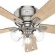 preview thumbnail 4 of 16, Hunter 52" Crestfield Low Profile Ceiling Fan with 3-Light LED Light Kit and Pull Chain - Casual, Farmhouse, Rustic