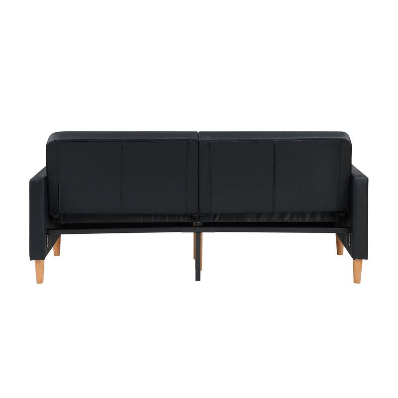 Fremont & Park Fitz 79" Faux Leather Elegant Lounger - Drop-down Back Mechanism