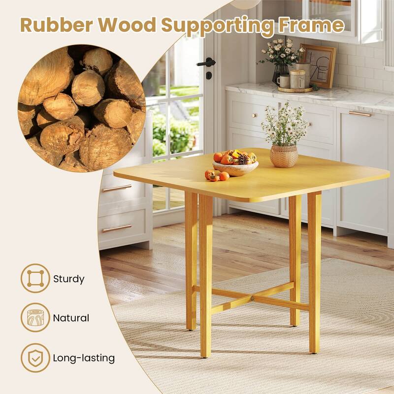 Costway Foldable Dining Table for 2-4 People Extendable Table with - See Details