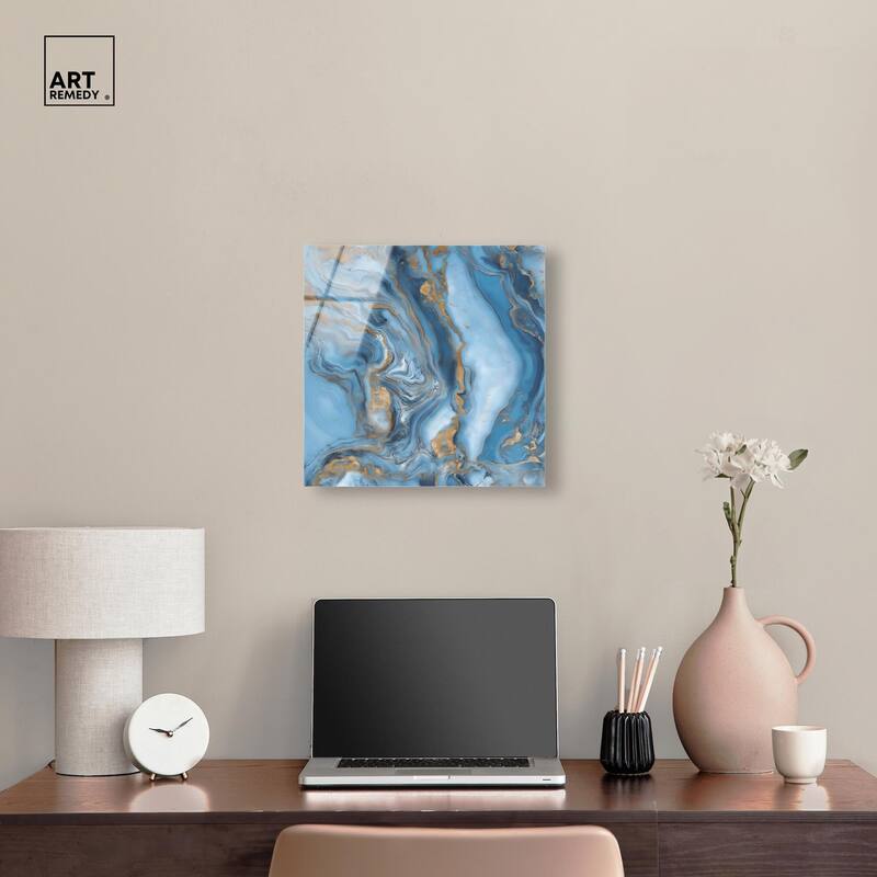 River Gold Acrylic by Art Remedy, Ready to Hang