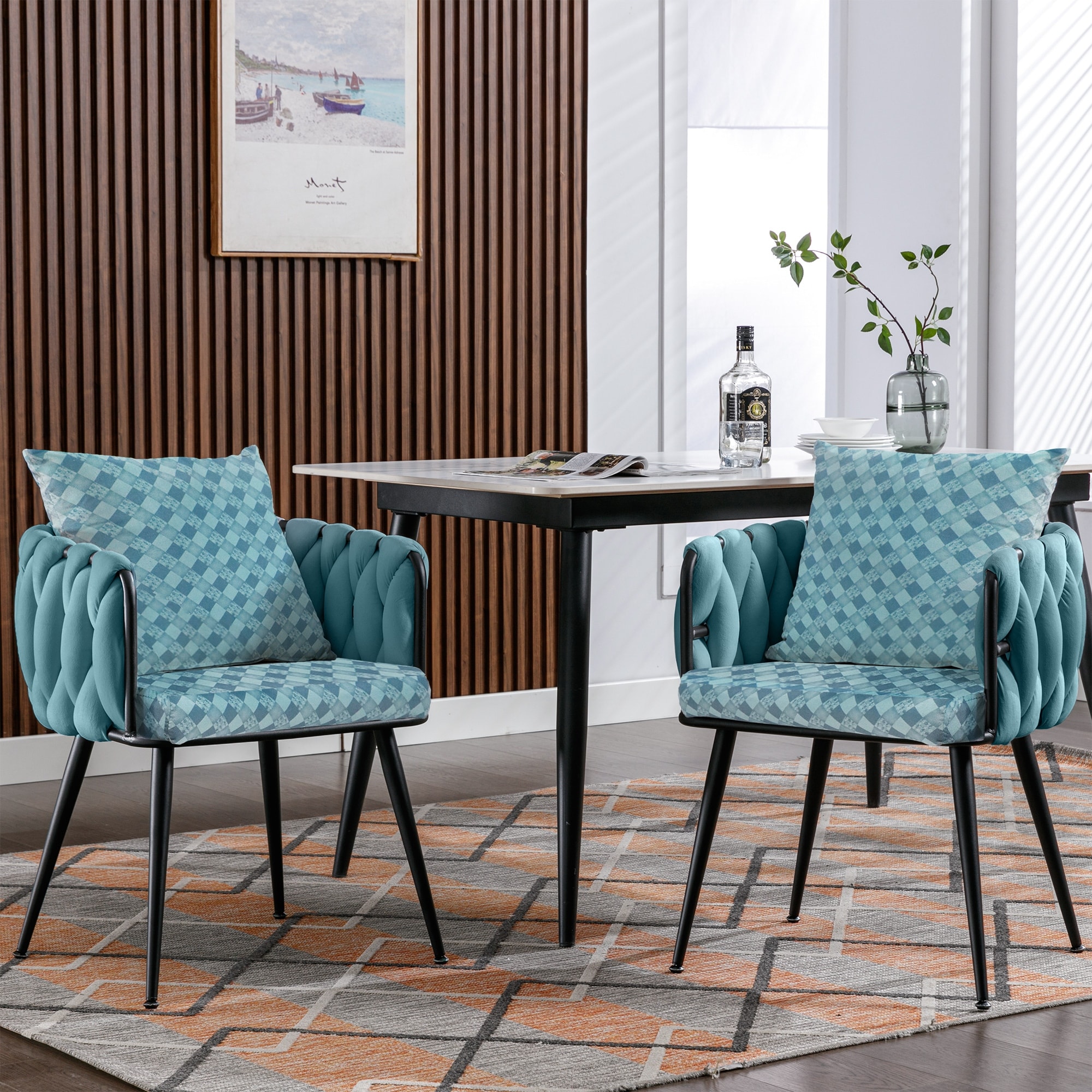Turquoise accent chair set of 2 hot sale