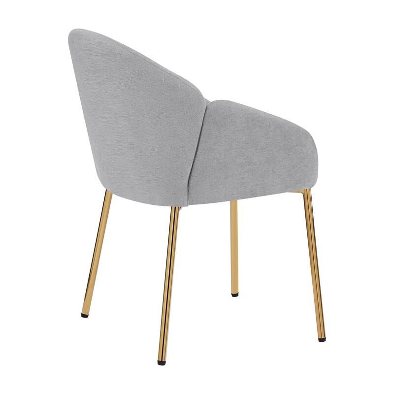 Stylish Vanity Chair Coffee Chair with Armrests, Grey Upholstered Chair Dressing Chair Dining Chair for Dining Room