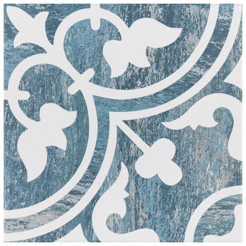 Merola Tile Cassis Arte Blue Day 9-3/4" x 9-3/4" Porcelain Floor and Wall Tile