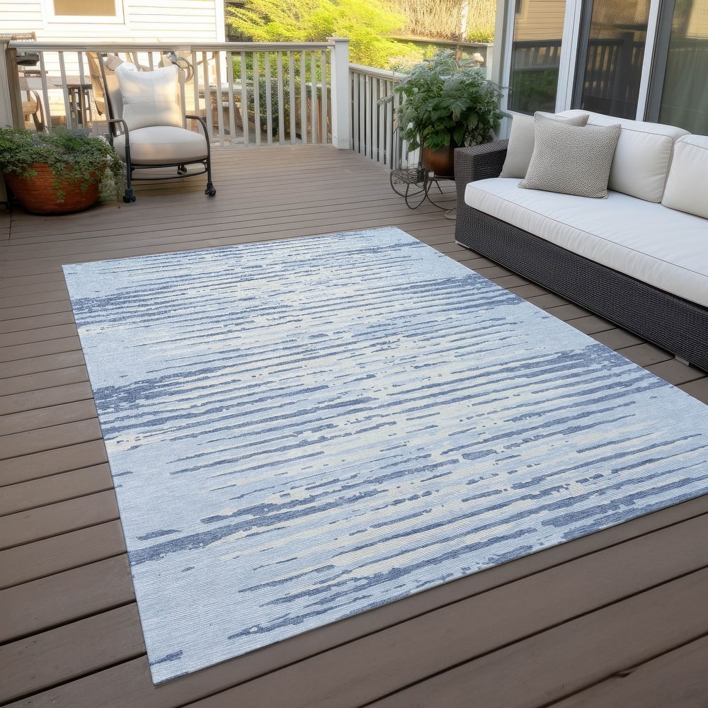 Machine Washable Indoor/ Outdoor Ombre Chantille Abstract Rug