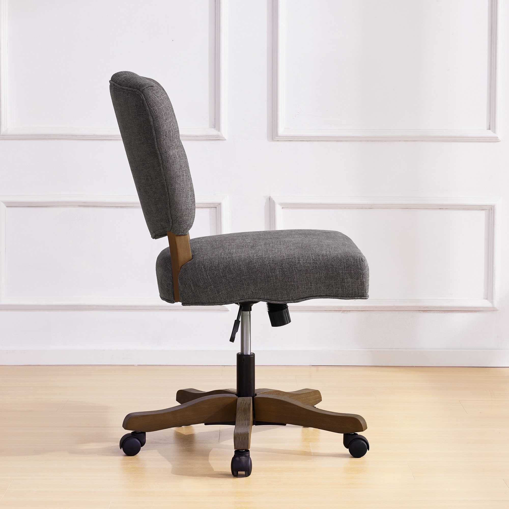 Linen office 2025 chair with wheels