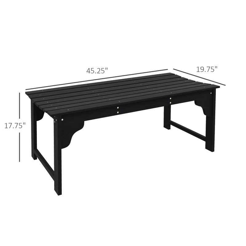 Wooden Garden Bench, Outdoor Park Bench With Slatted Seat