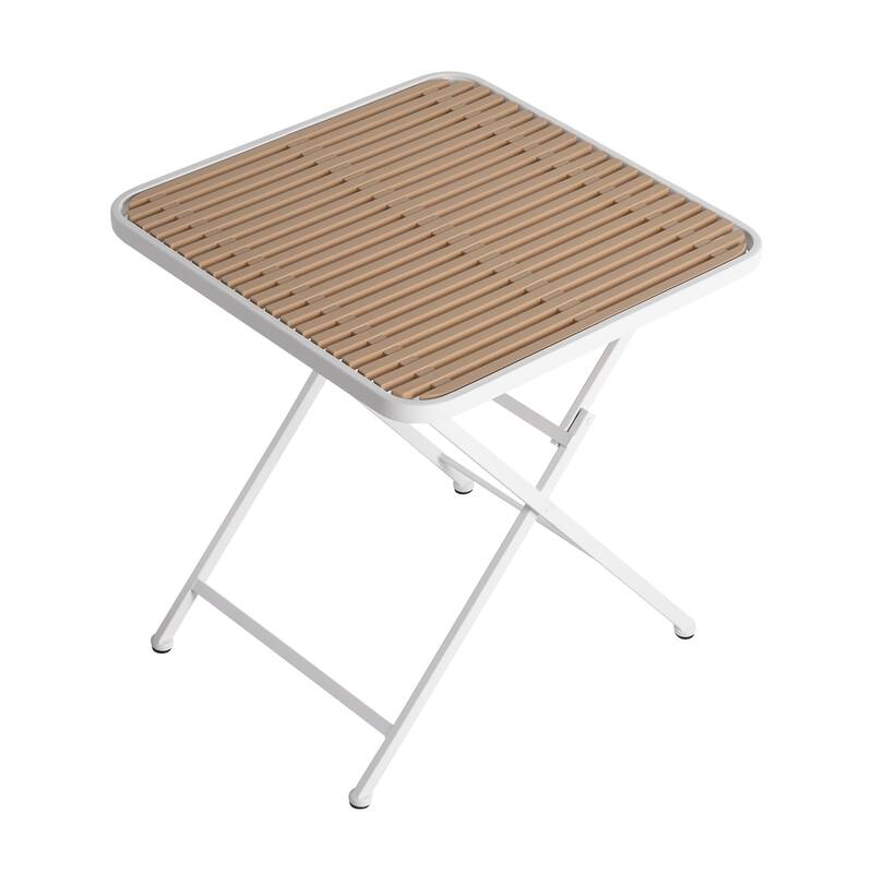 Modern folding square table - indoor and outdoor multi-functional table - polypropylene tabletop with metal legs, suitable