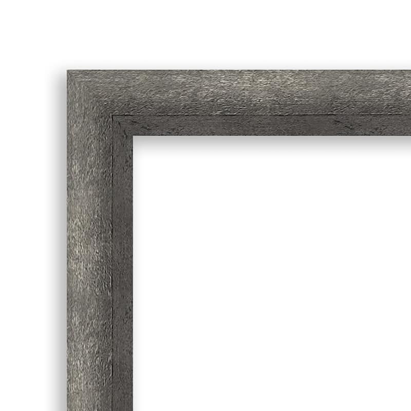 Burnished Concrete Narrow Wood Framed Natural Corkboard Bulletin Board