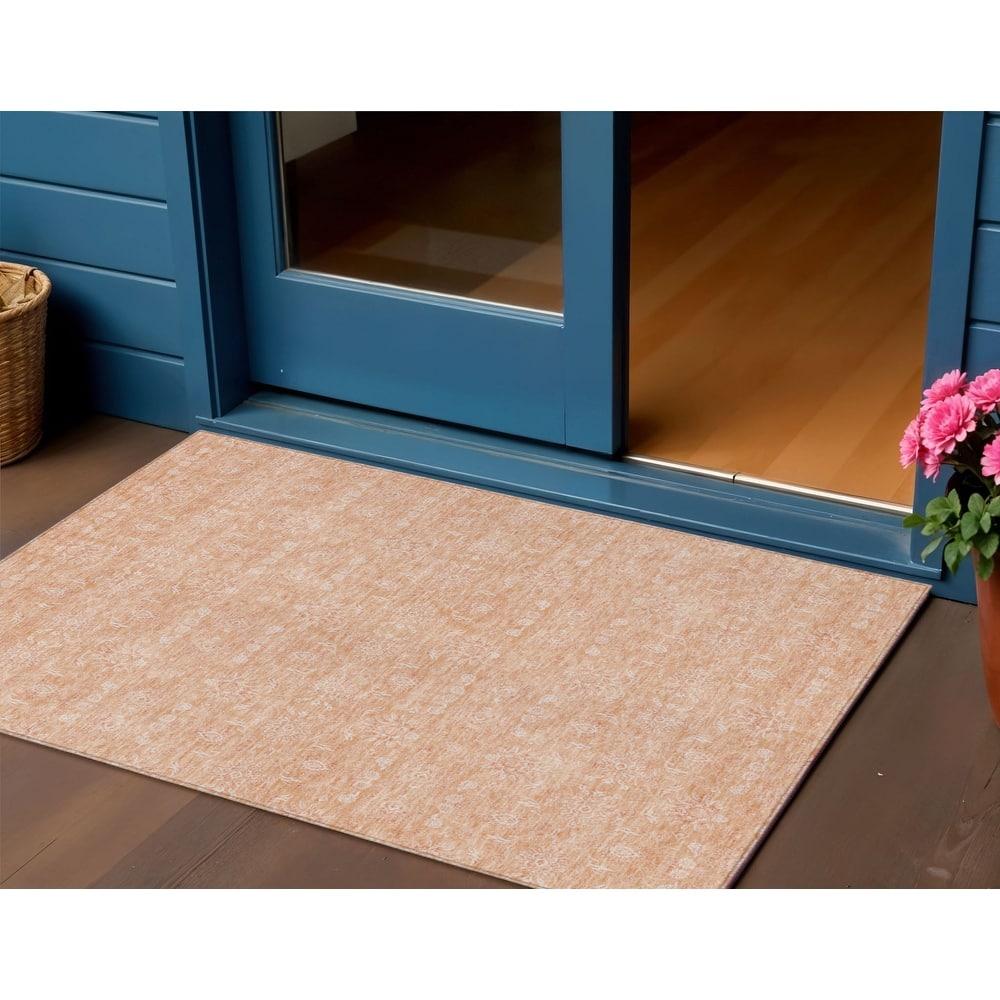 HomeRoots Floral Transitional Rectangle Outdoor Rug