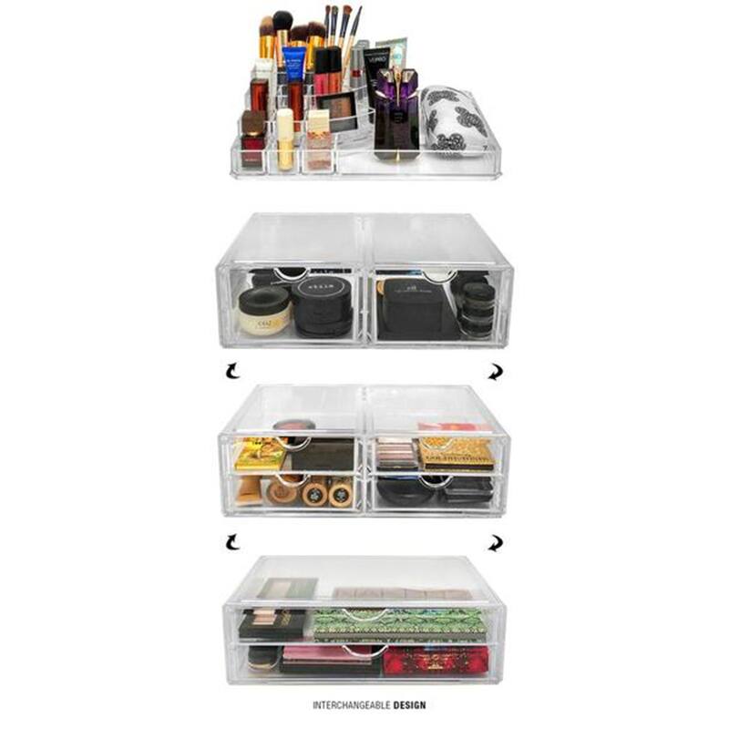 Sorbus Large Stackable Acrylic Drawers - Clear Storage Drawers for Organizing Make up, Nail Polish, Hair Accessories, and More