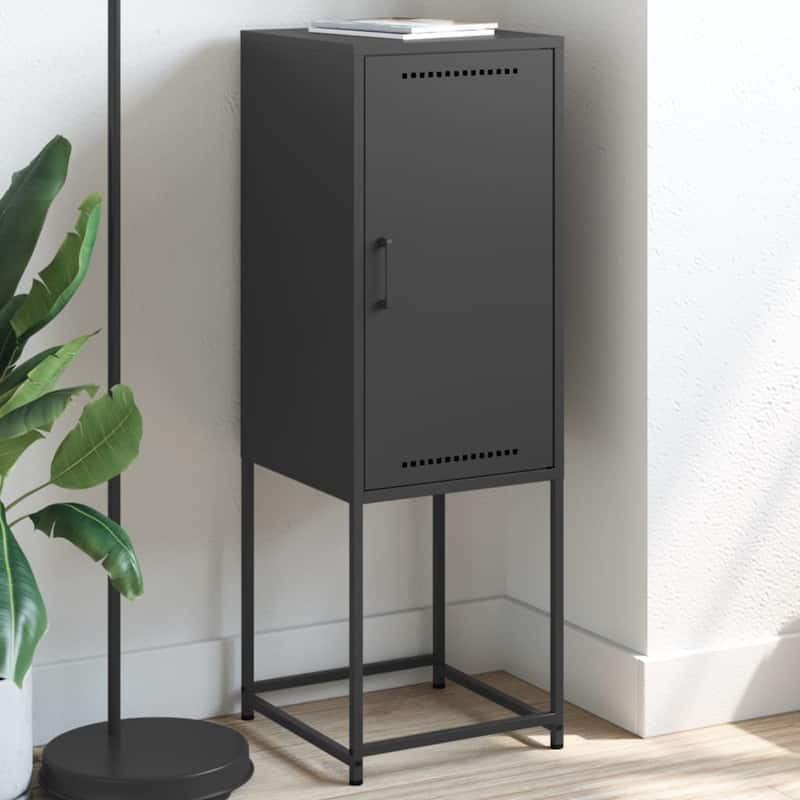 vidaXL Highboard Storage Side Cabinet Cupboard Living Room Furniture Steel - 14.2 x 14.2 x 42.1