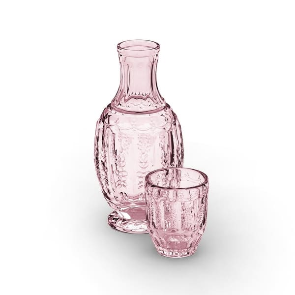 slide 2 of 7, Vintage Pink 2-Piece Carafe Set Pink