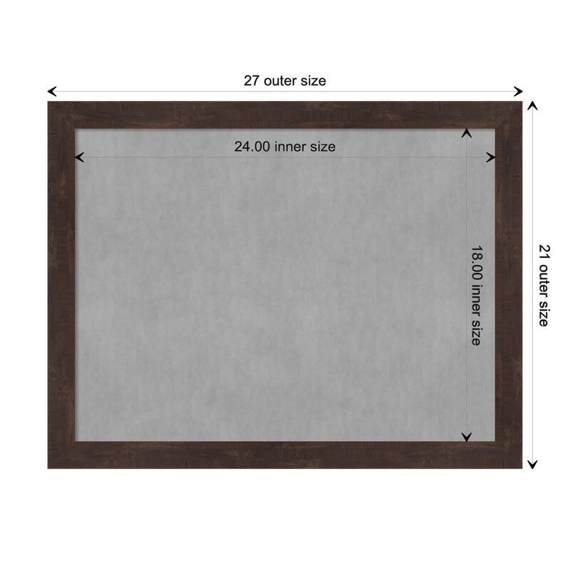 Amanti Art Fresco Dark Walnut Framed Magnetic Board - Board Size 24x18