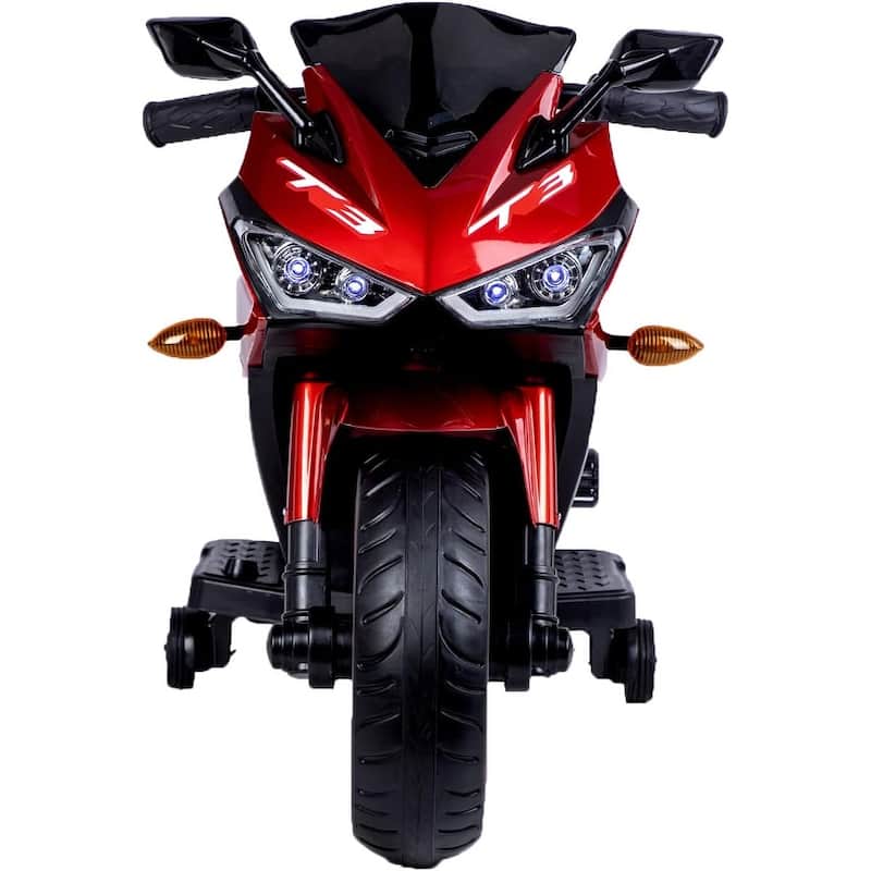 12V Kids Ride On Motorcycle,550W Electric Ride On Motorcycle with Training Wheels, Light Wheels, Manual Throttle,LED Lights