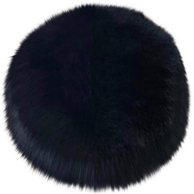 Ovella Home Premium Faux Sheepskin Shag Round Area Rug