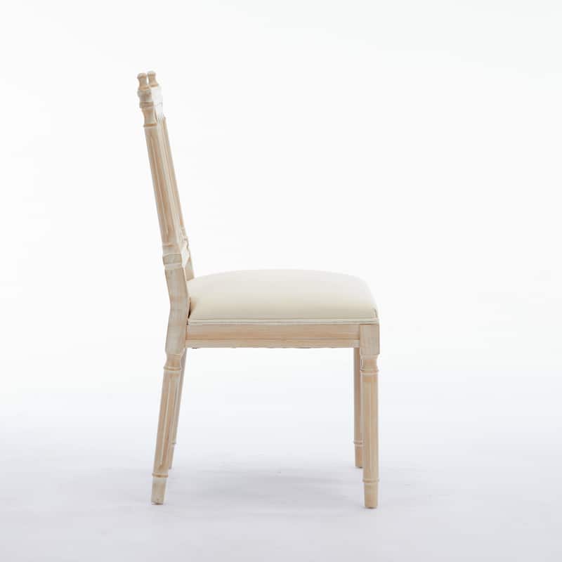 Dining Chairs Upholstered Wooden Chairs Set of 2 - Cream