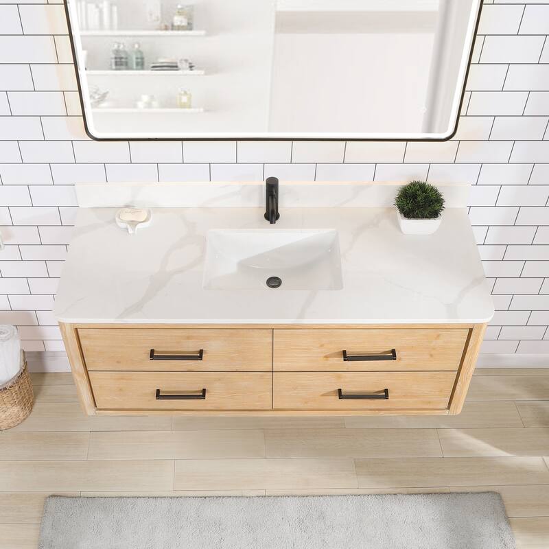 Miseno MV-NM-706655 Cristo 54" Wall Mounted Single Basin Vanity Set