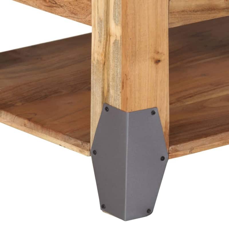 vidaXL Coffee Table 43.3"x20.5"x17.7" Solid Acacia Wood - 43.3" x 20.5" x 17.7"