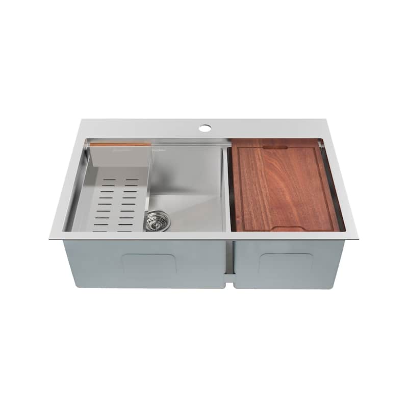 Swiss Madison SM-KT778 Ravi 22" Drop In Double Basin Stainless Steel - Stainless Steel