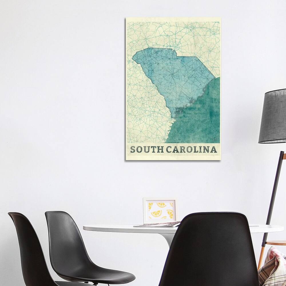 iCanvas "South Carolina Map" by Hubert Roguski Canvas Print