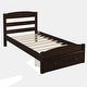 preview thumbnail 4 of 6, Twin Platform Bed Frame with Storage Drawer, Espresso Finish