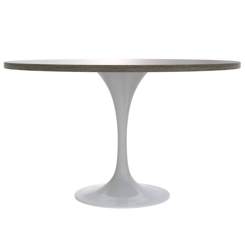 Verve 48" Round Dining Table with MDF Top and White Steel Base - 47.24
