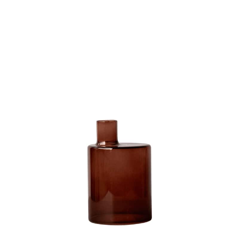 Small Bottle Shaped Glass Vase - 4.75" - Red