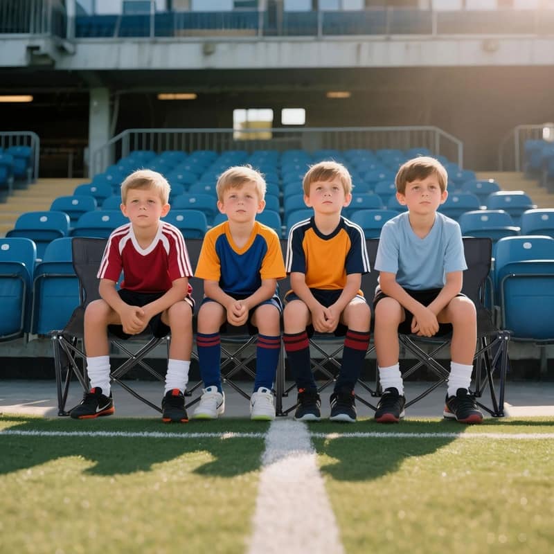 Portable Folding Soccer Benches for Team, 4/6/9 Seats with Carry Bag - 4-seat