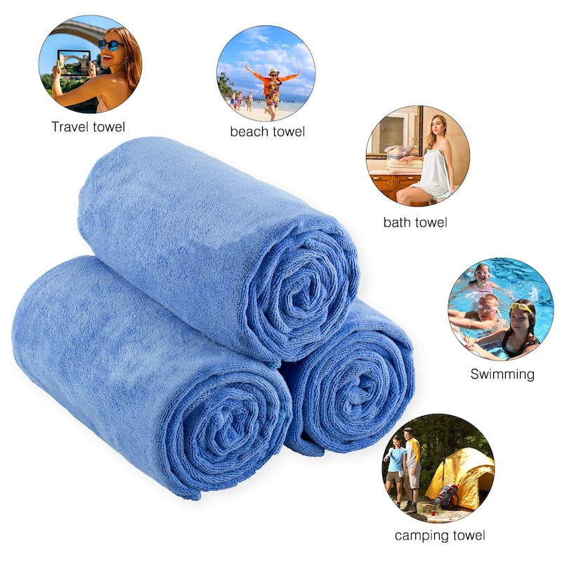 Fast Dry 3-Pack Bath Towels 27"x55"
