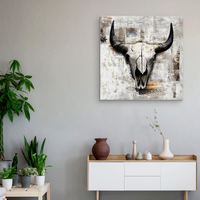 White Cowskull by GraphINC Canvas Art Print