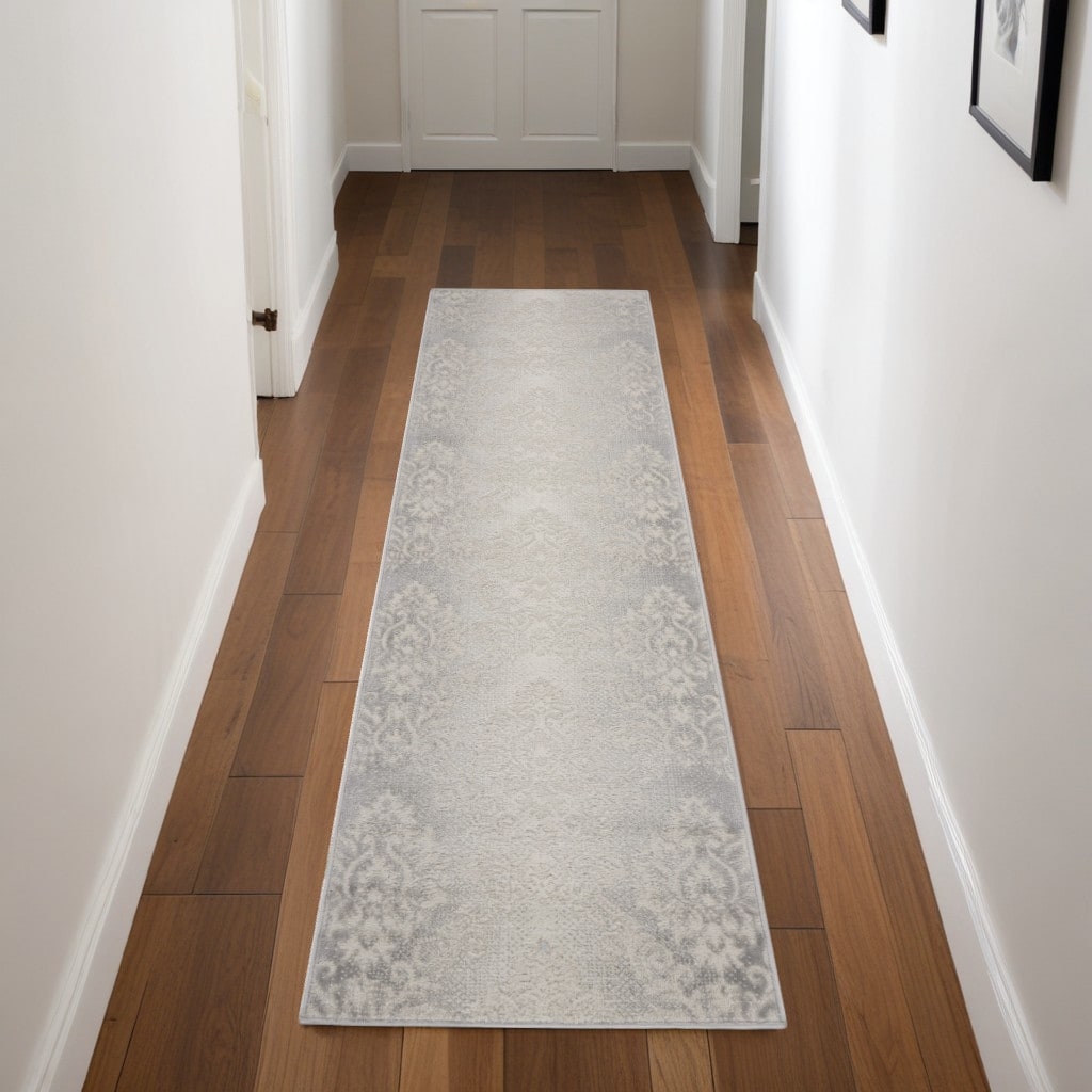 Duci Distressed Abstract Non Skid Stain Resistant Low Pile Area Rug By HomeRoots - 90' X '27' X '0.25