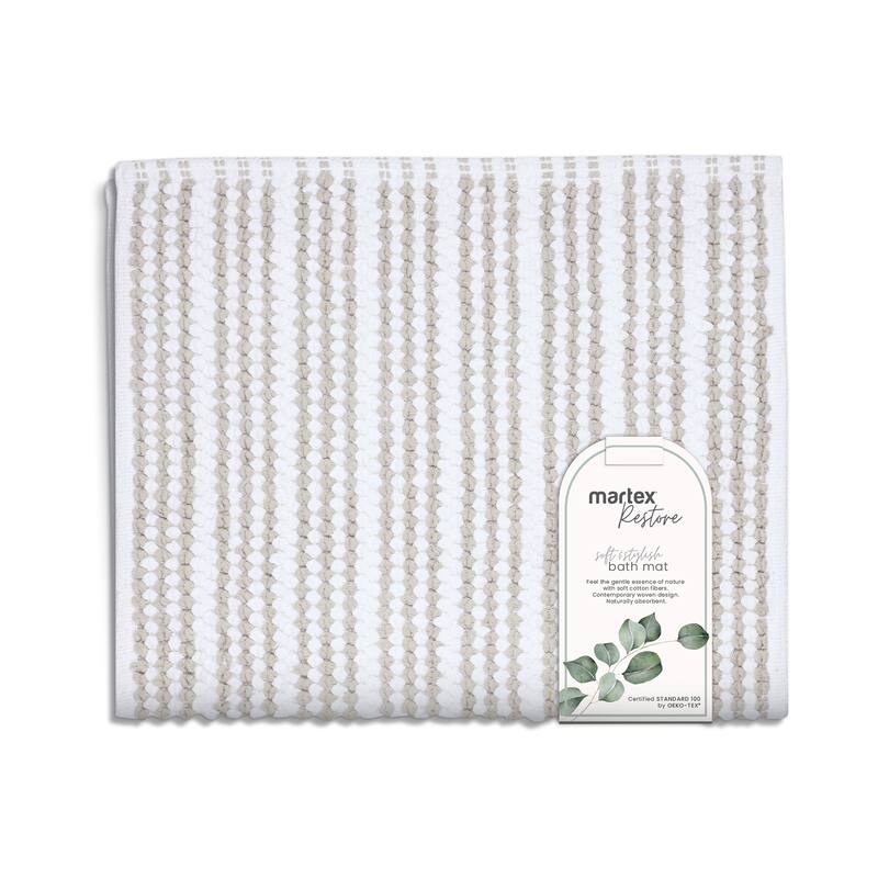 Martex Restore Contrast Stripe 100% Cotton Bath Rug