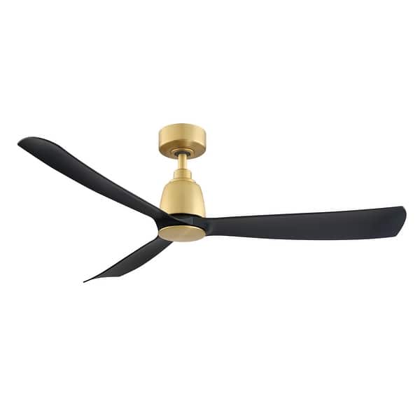 slide 2 of 8, Fanimation Kute 52 inch Indoor/Outdoor Smart Ceiling Fan with Remote - Brushed Satin Brass with Black blades