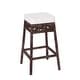 preview thumbnail 5 of 18, Bali Bohemian Woven Rattan Backless Bar Stool with Square Foam Cushion and Footrest for Kitchen Island or Home Bar Bar Height