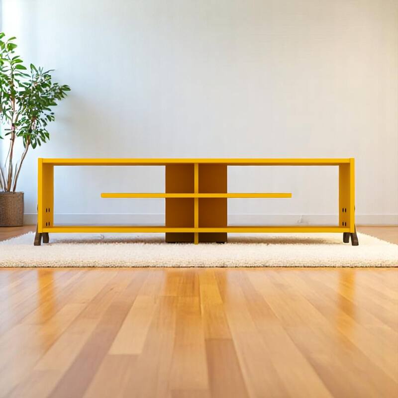 Kerr Modern Tv Stand 4 Shelves Open Storage Wood Legs Living Room Entertainment Centre