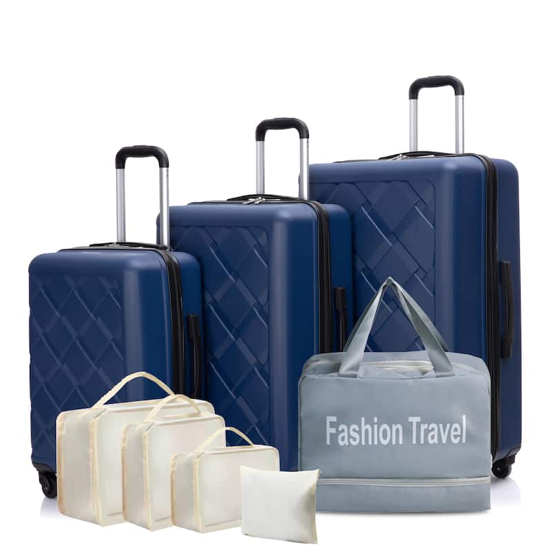 Hardshell Suitcase with Spinner Wheels ABS Luggage Sets Lightweight Durable Suitcase - Dark Blue