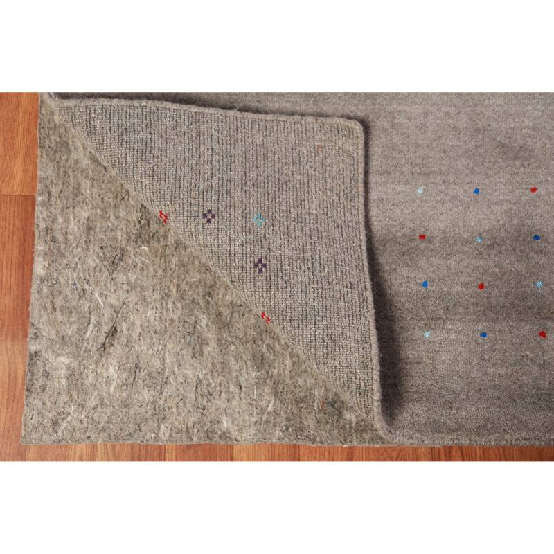 Tribal Gabbeh Indian Area Rug Hand-Knotted Living Room Wool Carpet - 9'2" x 11'11"