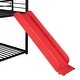 preview thumbnail 6 of 11, Twin Over Twin Metal Bunk Bed ,Metal Housebed With Slide,Three Colors Available.(Black with Red Slide)