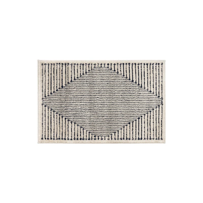 Modern Geometric Durable Area Rug, Pet Friendly for Any Room - 2' x 3' - Cream