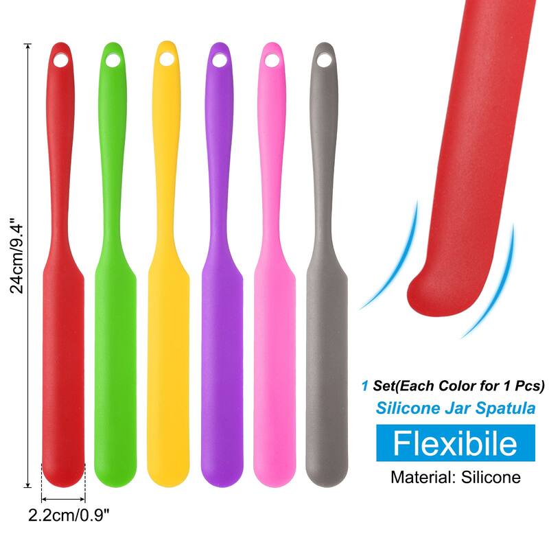 6Pcs Jar Spatula Jam Spreader with Handle - Green/Pink/Purple/Grey/Red/Black